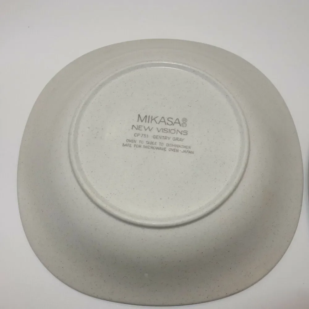 Set of 2 Vintage Mikasa New Visions Coupe Soup Bowl Gentry Gray Pinstripes